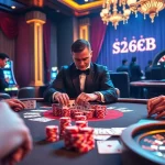 66B casino scene featuring engaging poker gameplay with vibrant chips and cards on a luxurious table.