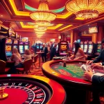 Experience the excitement of gambling at Go8 casinos with vibrant slot machines and poker tables filled with eager players.