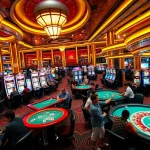 Enthusiastic players engaging in various nohu gambling games at a dazzling casino.