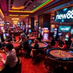 Experience the dynamic atmosphere at new88 casino with roulette, poker, and slot games.