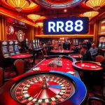 Experience the thrill of RR88 at a vibrant casino filled with engaging games and bright slot machines.